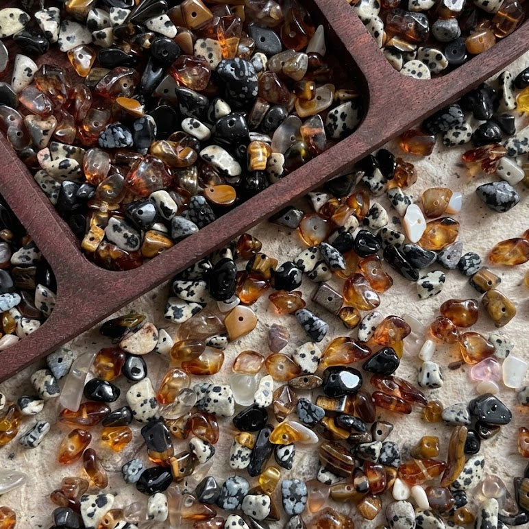 Autumn Maillard Mixed Natural Gravel Beads | 10g Pack (~40 pcs) for DIY Jewelry Making