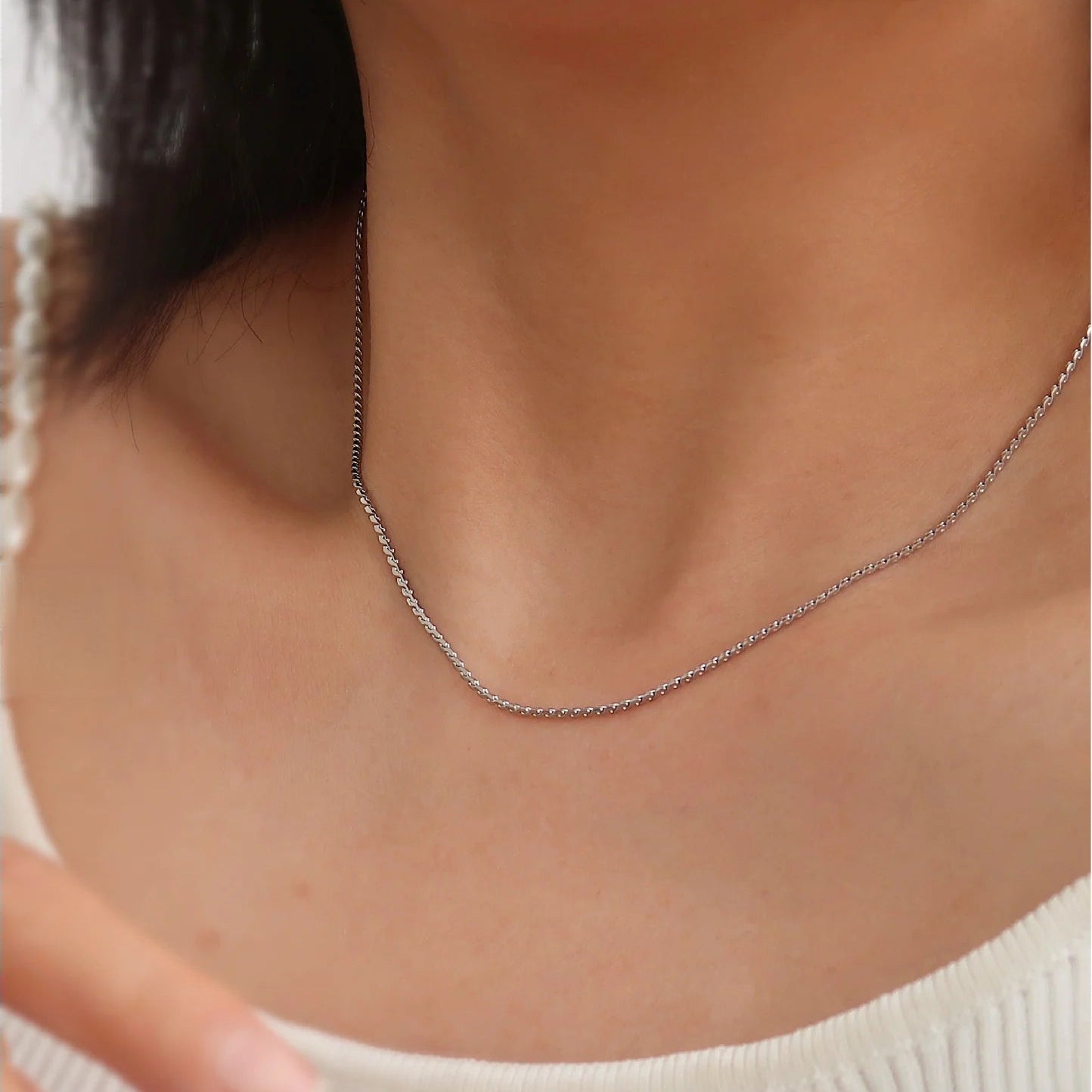 S-Twist Chain Necklace | Minimalist Gold & Silver Stainless Steel