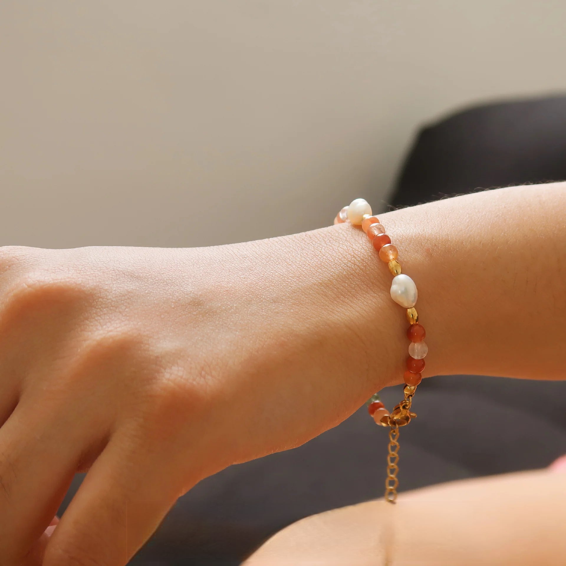 Natural Stone Beaded Necklace & Bracelet – Crystal, Malachite & Pearl | CC Jewelry