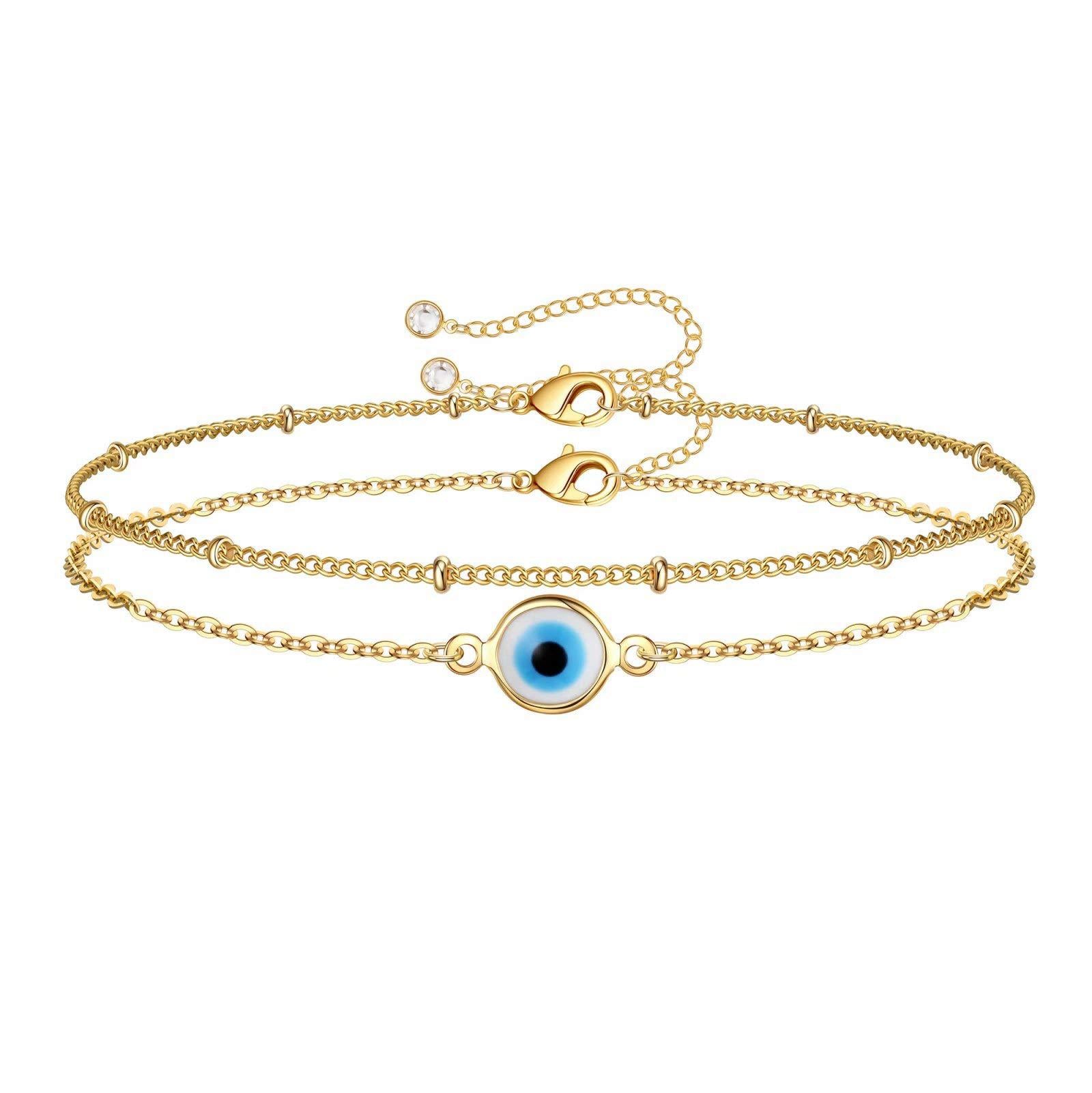 Devil's Eye & Natural Stone Bracelet Collection | 18K Gold Plated Stainless Steel