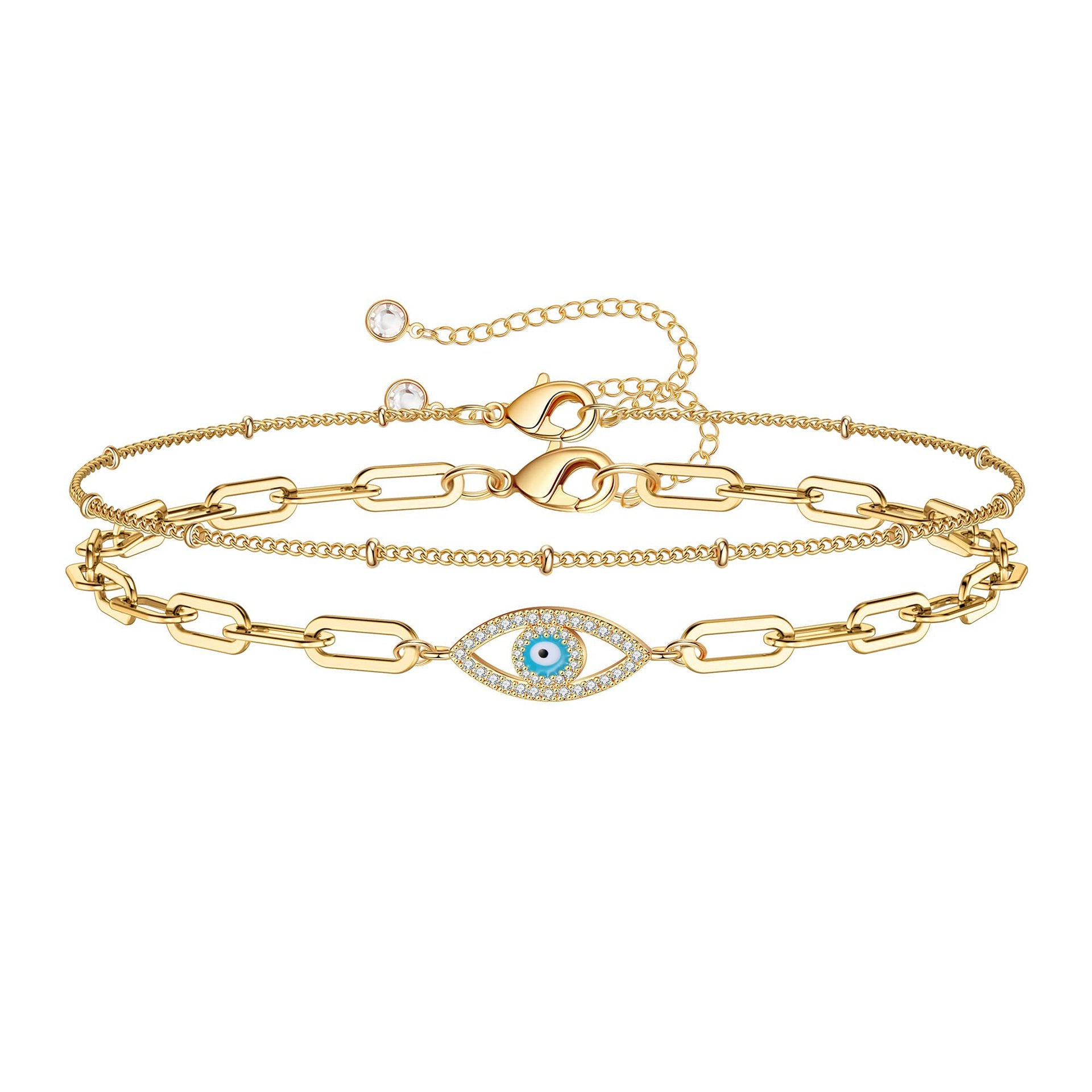 Devil's Eye & Natural Stone Bracelet Collection | 18K Gold Plated Stainless Steel