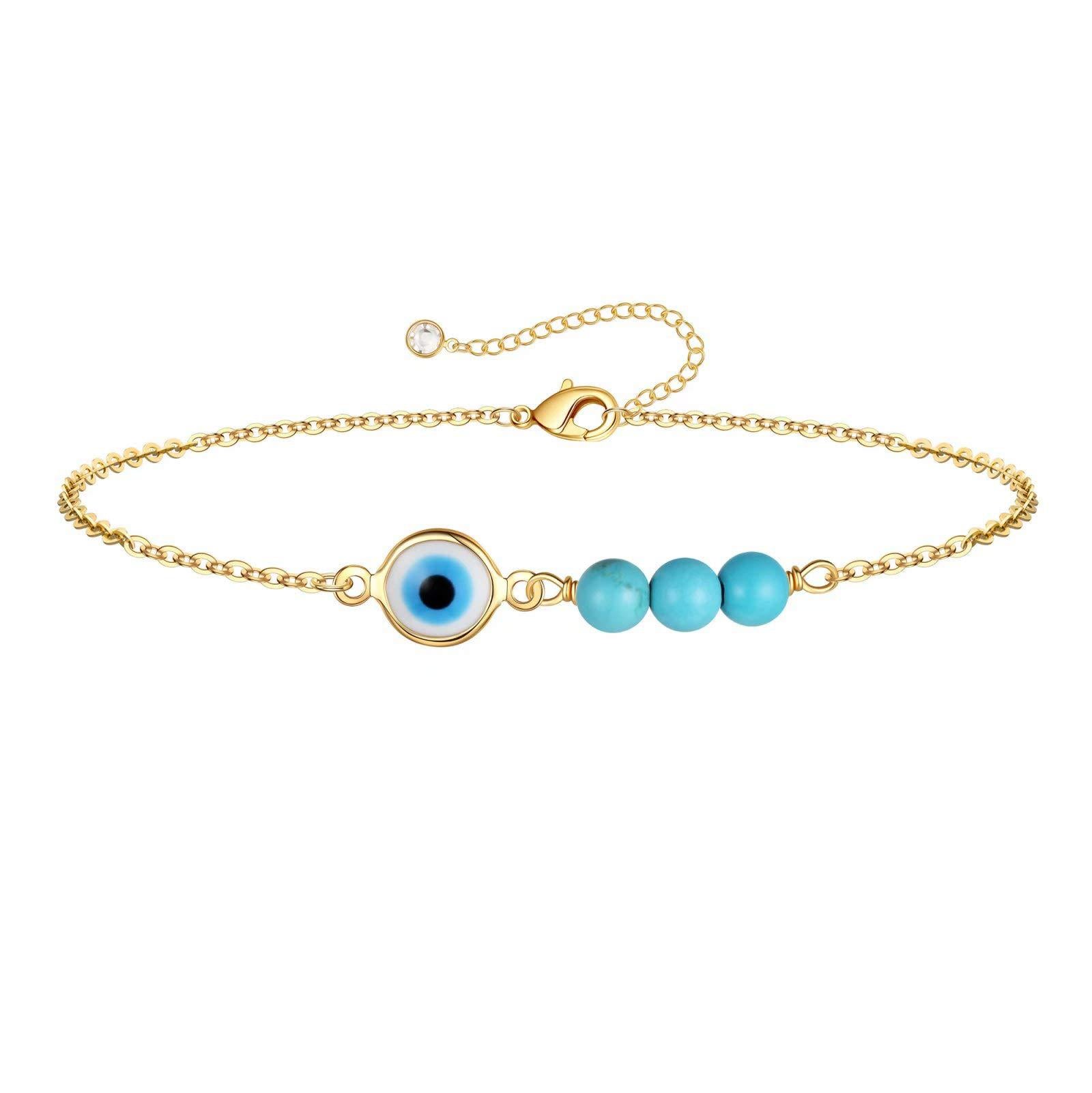Devil's Eye & Natural Stone Bracelet Collection | 18K Gold Plated Stainless Steel