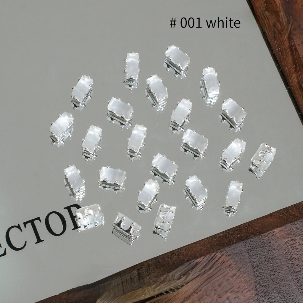 Rectangular Cat Eye Zircon Beads – 18K Color-Fast DIY Bracelet & Necklace Supplies (30 pcs)