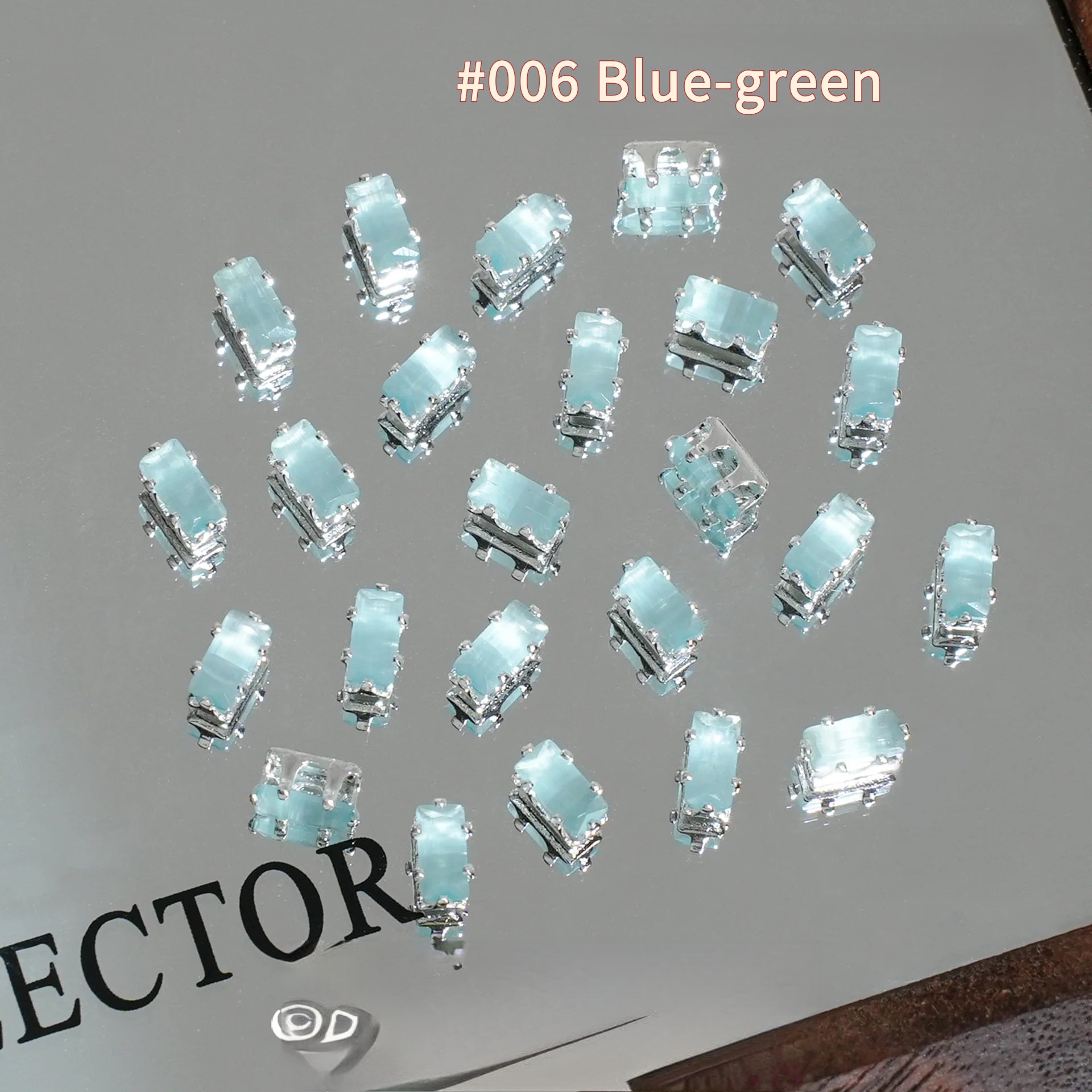 Rectangular Cat Eye Zircon Beads – 18K Color-Fast DIY Bracelet & Necklace Supplies (30 pcs)