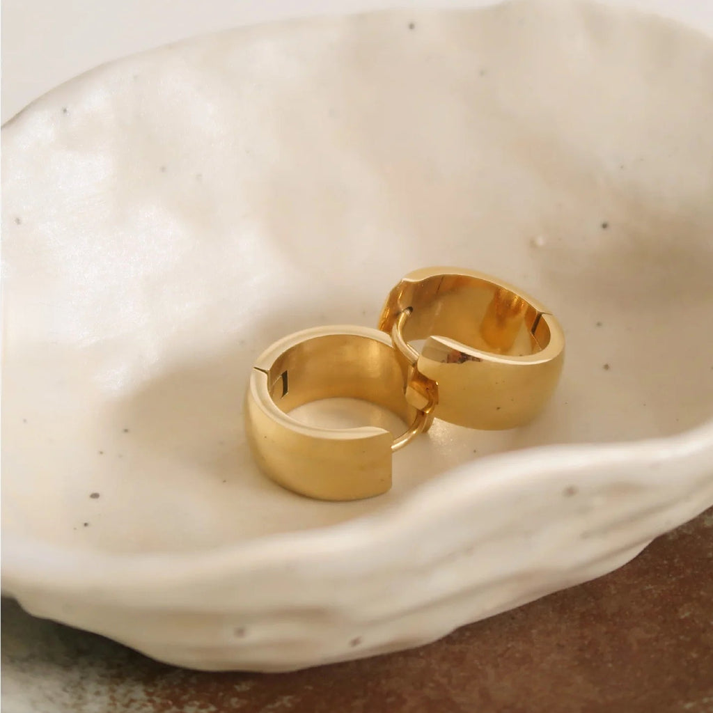 Titanium Steel Minimalist Earrings – Waterproof, Tarnish-Free Daily Studs