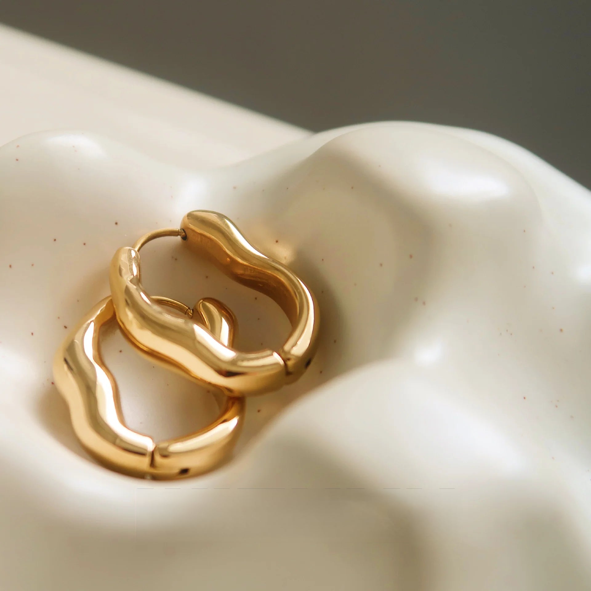 Irregular Geometric Ear Cuffs | Old Money Style Stainless Steel Earrings