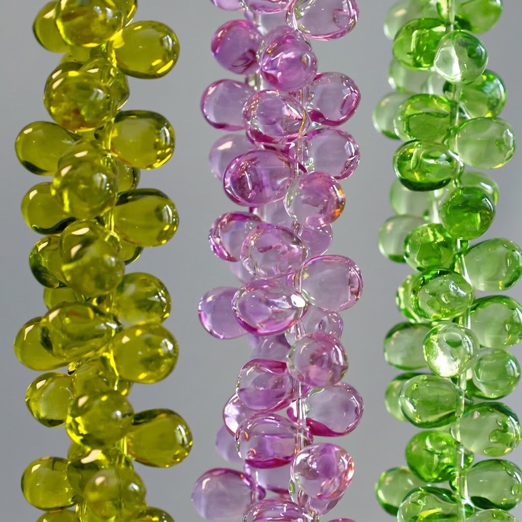 Handcrafted Grape Water Drop Glass Beads | Bellflower & Flower Petal Loose Beads for DIY Jewelry