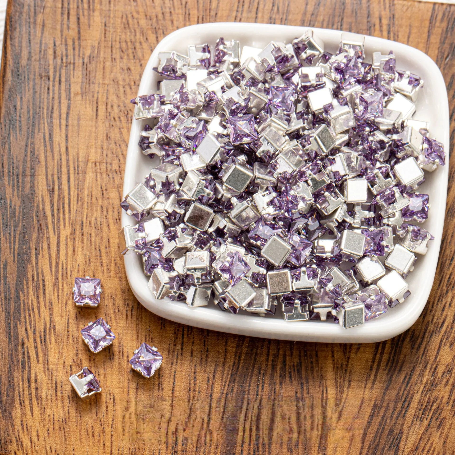 Cubic Zirconia Prong Setting Beads – Color-Fast DIY Jewelry Starter Kit (50 pcs)