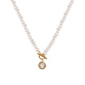 Natural Baroque Freshwater Pearl Collarbone Necklace with S925 Silver Clasp by CC Jewelry
