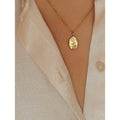 Minimalist stainless steel flower necklace details