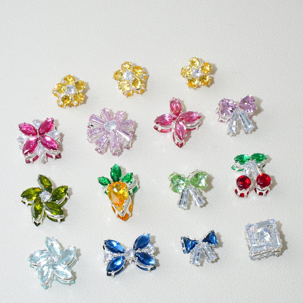 Colorful Zircon Spacer Beads – Bow & Flower DIY Jewelry