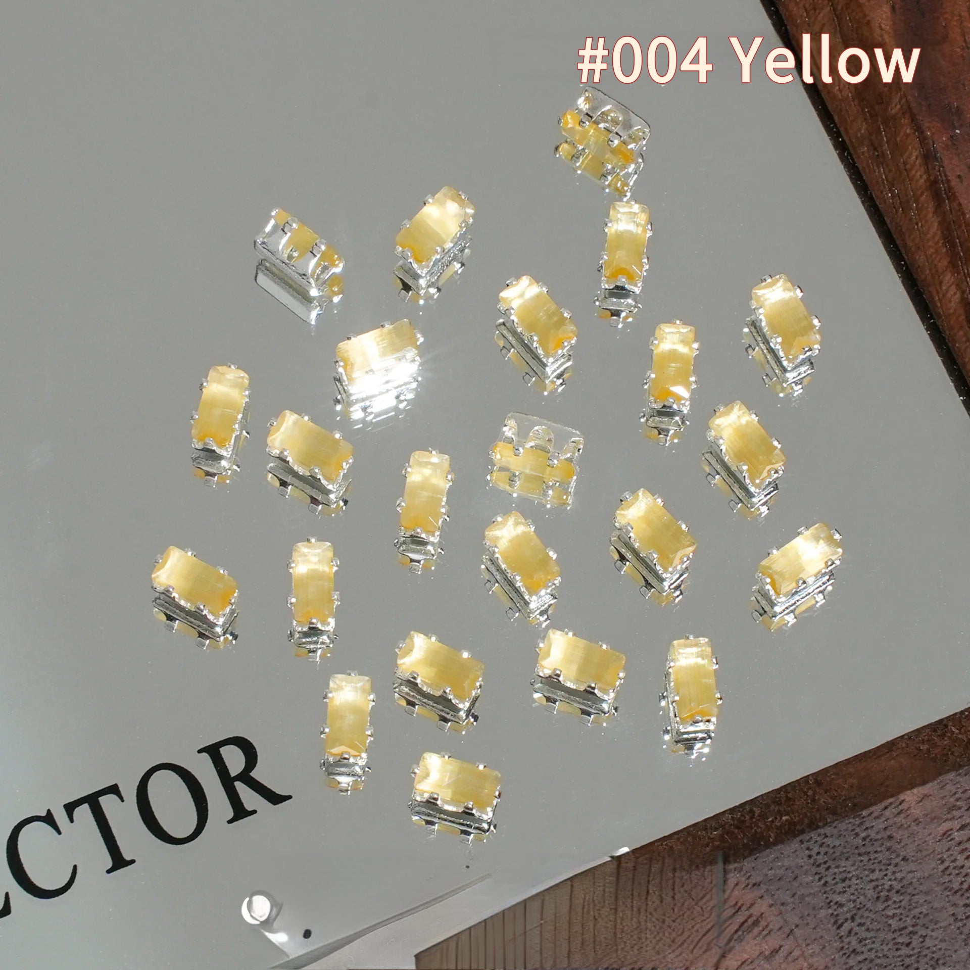 Rectangular Cat Eye Zircon Beads – 18K Color-Fast DIY Bracelet & Necklace Supplies (30 pcs)