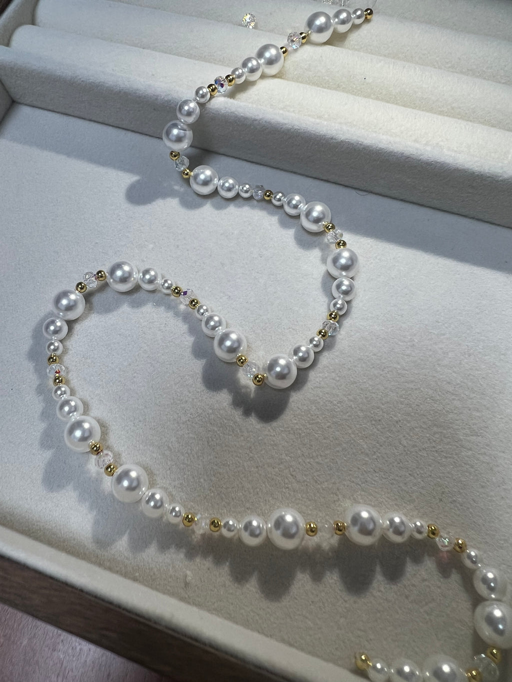 DIY Pearl & Crystal Necklace Making Kit | Glass Pearl + Seed Beads + Faceted Crystal