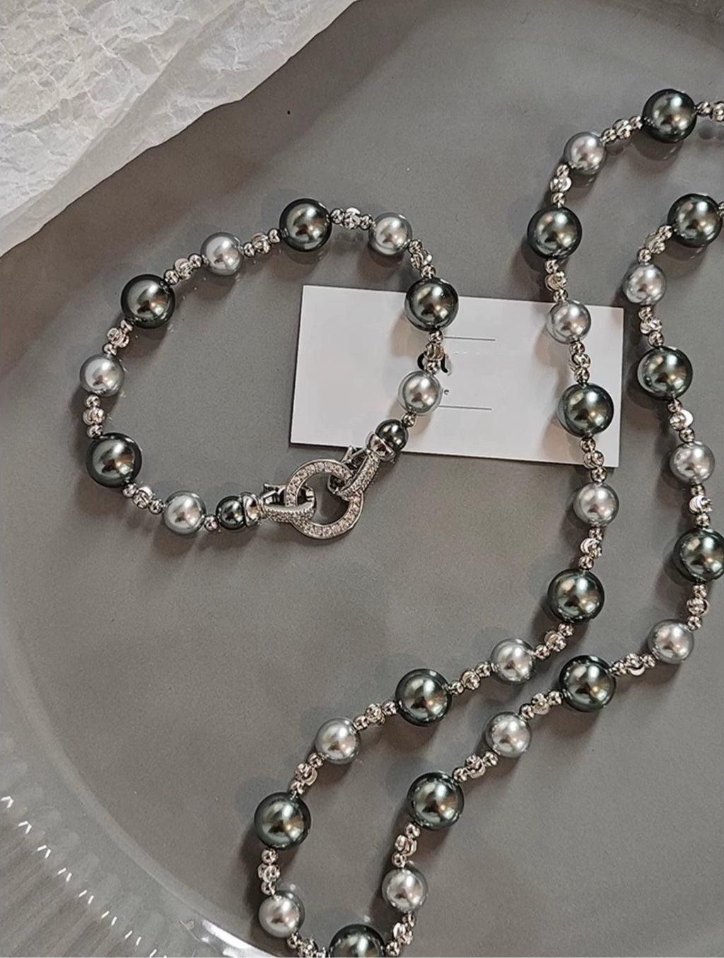 Gray Imitation Pearl Bead Strands | High-Gloss DIY Jewelry Beads