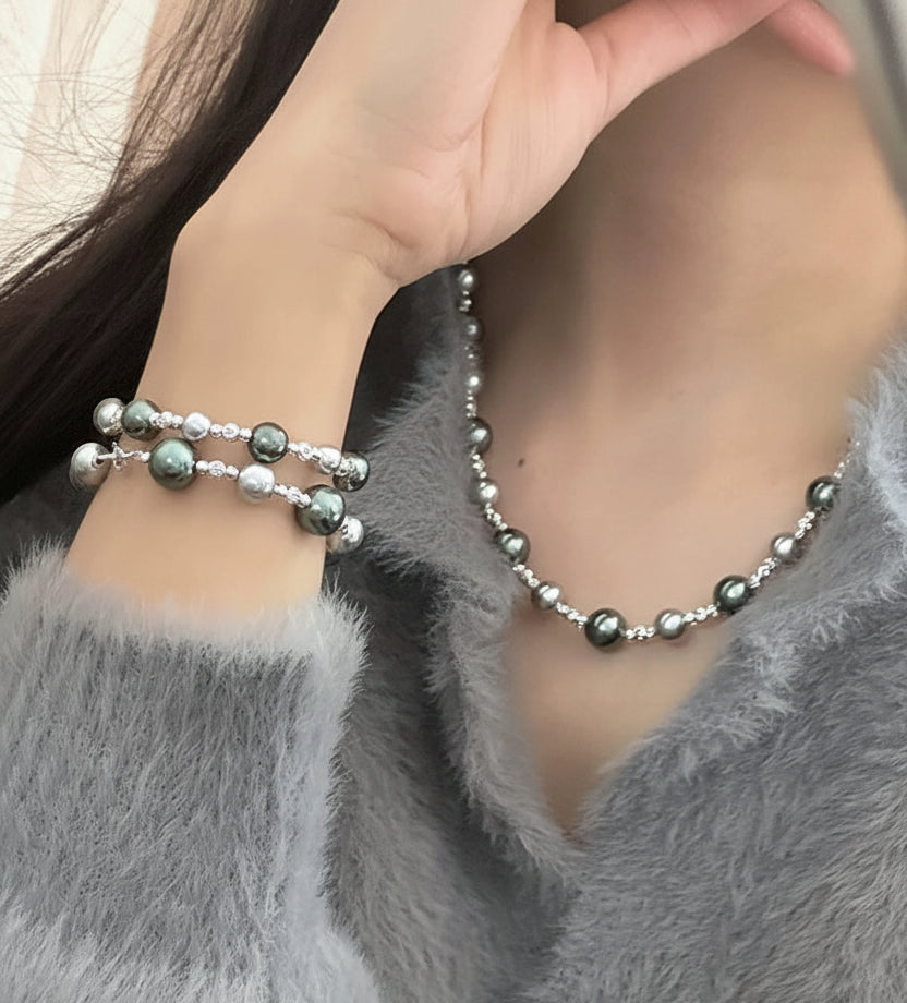 Gray Imitation Pearl Bead Strands | High-Gloss DIY Jewelry Beads
