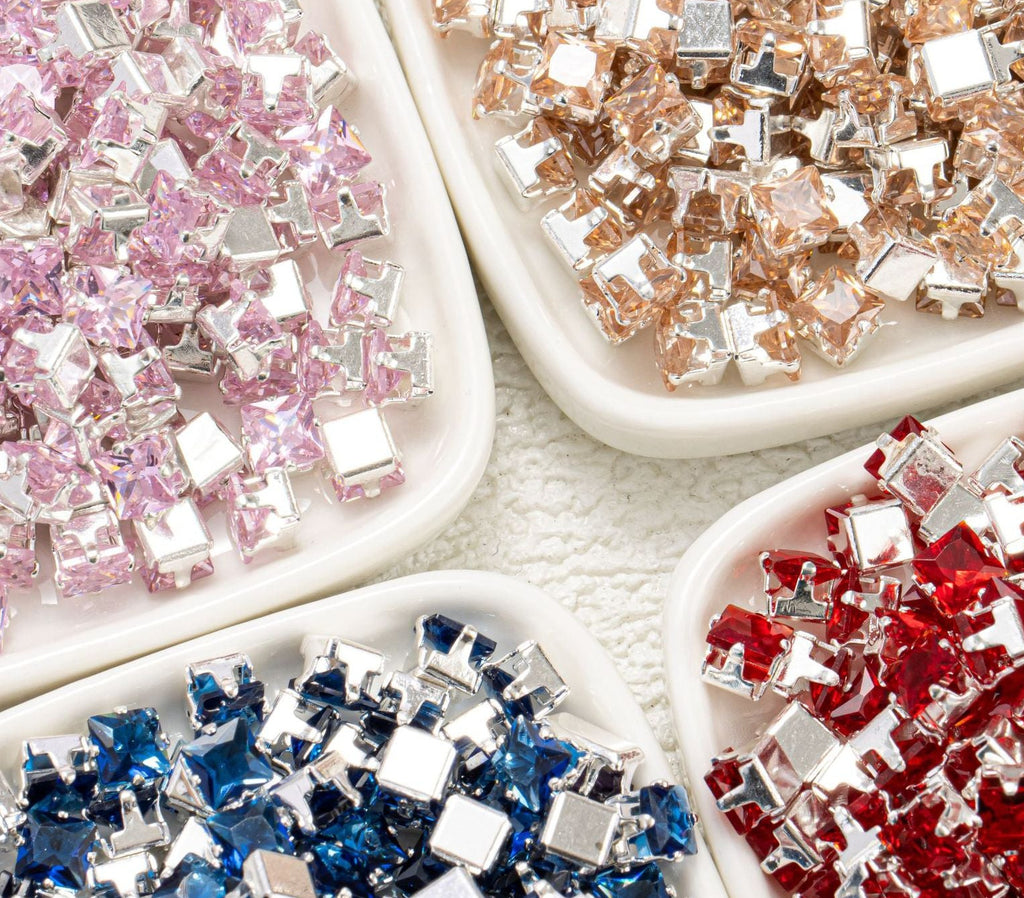 Cubic Zirconia Prong Setting Beads – Color-Fast DIY Jewelry Starter Kit (50 pcs)