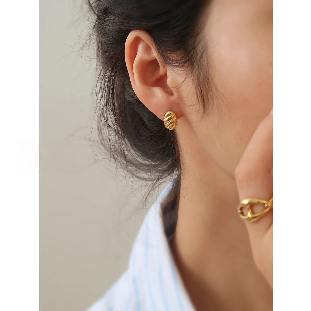 Titanium Steel Horn Earrings – Sleek, Lightweight & Sleep-Friendly