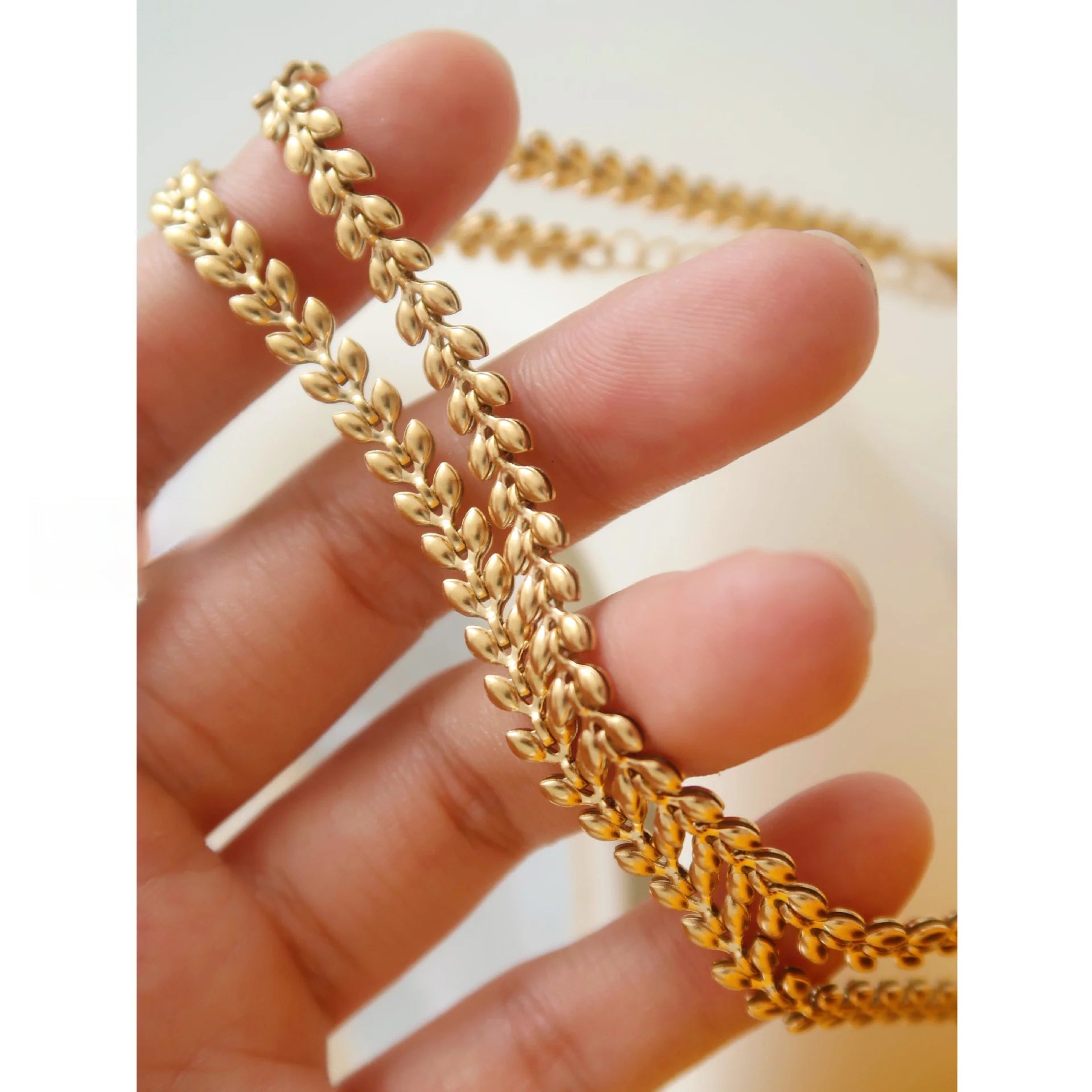 Titanium Steel Heart & Wheat Chain Necklace – Tarnish-Free Everyday Elegance