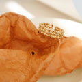 Titanium Steel Woven Open Ring – Adjustable Hollow Gold Band