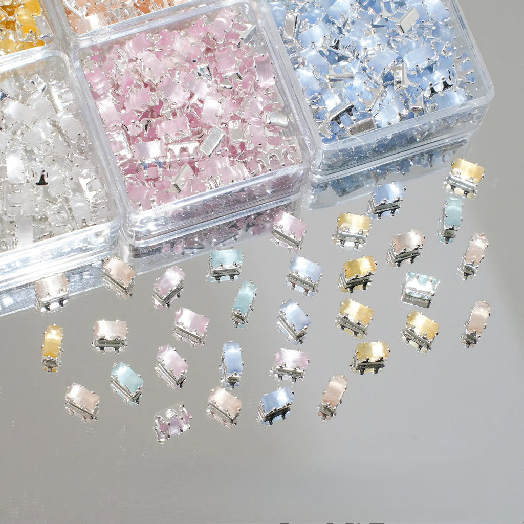 Rectangle Cat Eye & Square Zirconia Bracelet DIY Kit