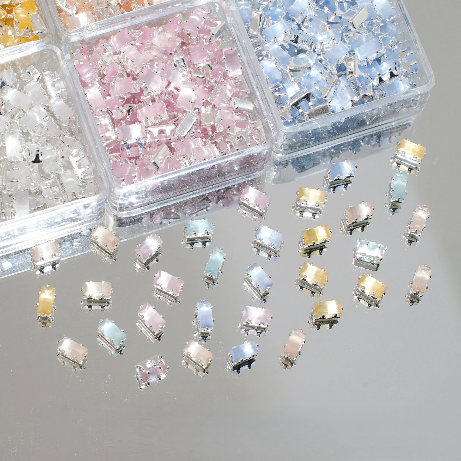 Rectangular Cat Eye Zircon Beads – 18K Color-Fast DIY Bracelet & Necklace Supplies (30 pcs)
