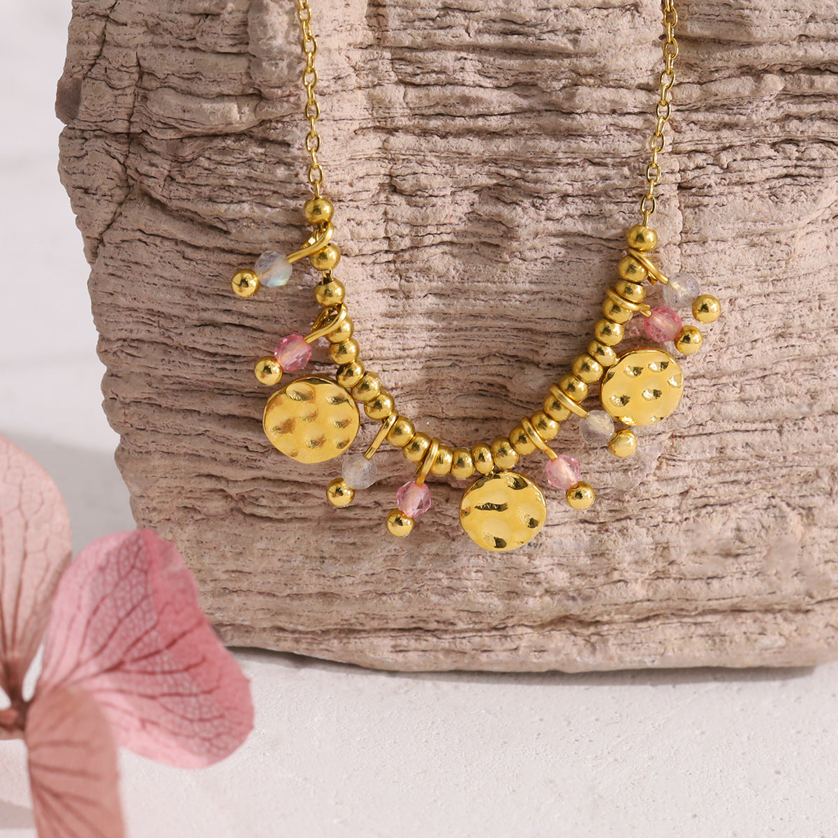 Waterproof and tarnish-free natural stone pendant necklaces layering essential