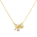 925 sterling silver freshwater pearl bow choker necklace for women