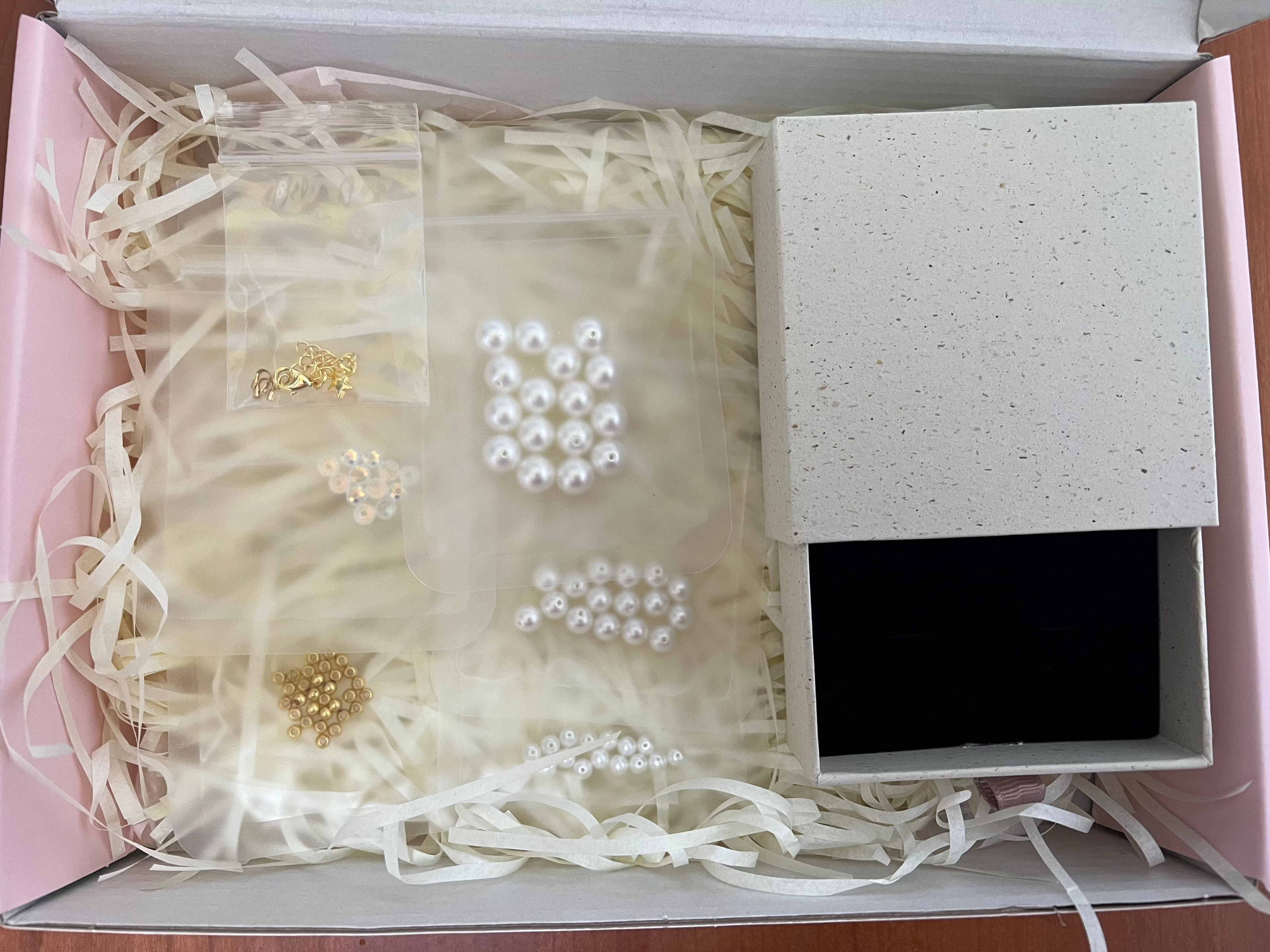 DIY Pearl & Crystal Necklace Making Kit | Glass Pearl + Seed Beads + Faceted Crystal